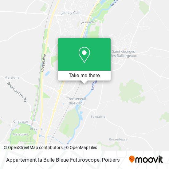 Appartement la Bulle Bleue Futuroscope map