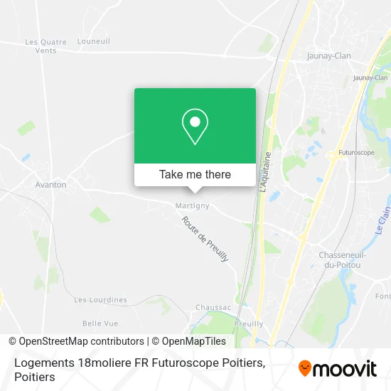 Logements 18moliere FR Futuroscope Poitiers map