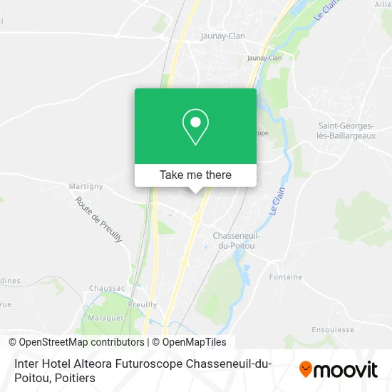 Inter Hotel Alteora Futuroscope Chasseneuil-du-Poitou map