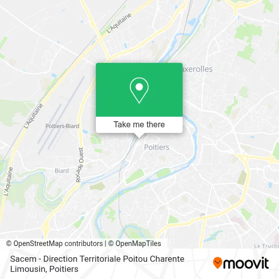Sacem - Direction Territoriale Poitou Charente Limousin map