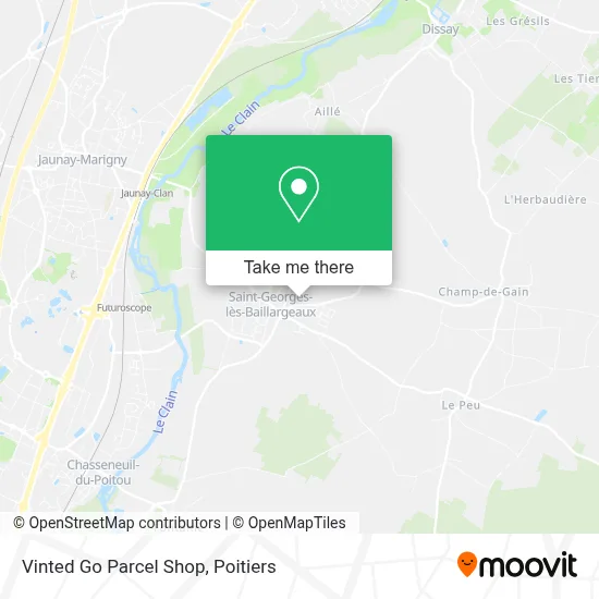 Vinted Go Parcel Shop map