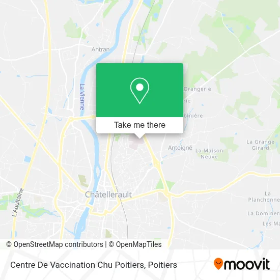 Centre De Vaccination Chu Poitiers map