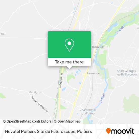Mapa Novotel Poitiers Site du Futuroscope