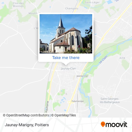 Mapa Jaunay-Marigny