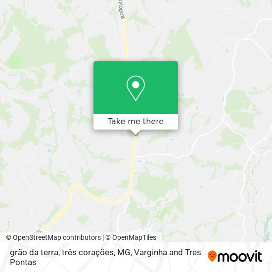 grão da terra, três corações, MG map