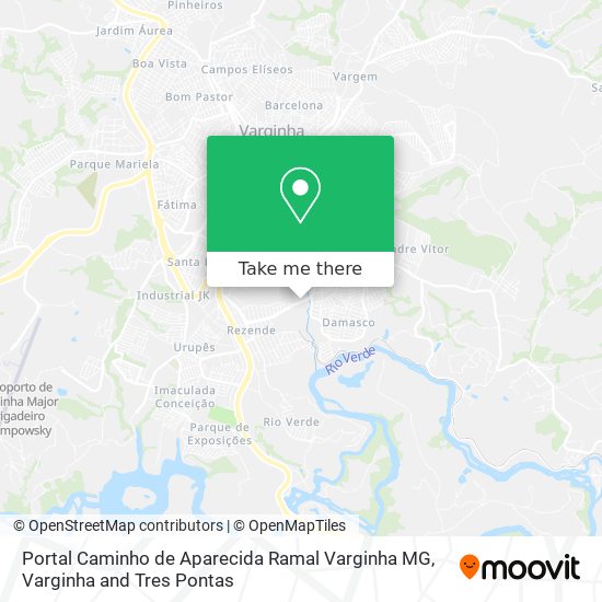 Mapa Portal Caminho de Aparecida Ramal Varginha MG