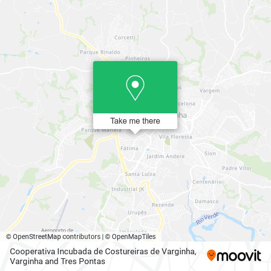 Mapa Cooperativa Incubada de Costureiras de Varginha