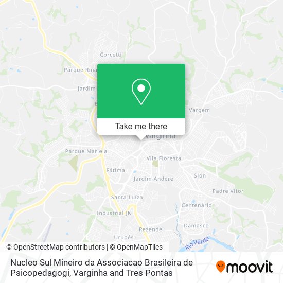 Mapa Nucleo Sul Mineiro da Associacao Brasileira de Psicopedagogi