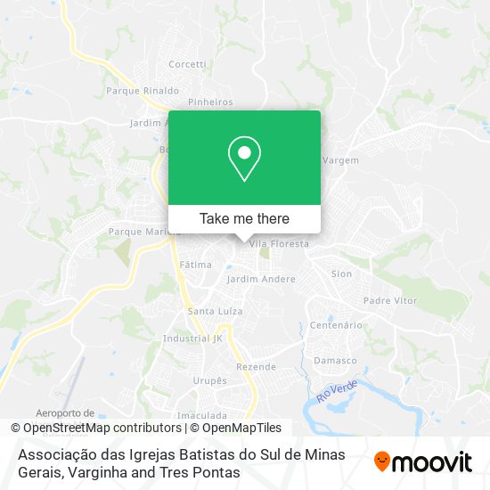 Associação das Igrejas Batistas do Sul de Minas Gerais map