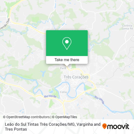 Leão do Sul Tintas Três Corações / MG map