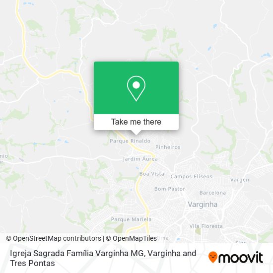 Mapa Igreja Sagrada Família Varginha MG