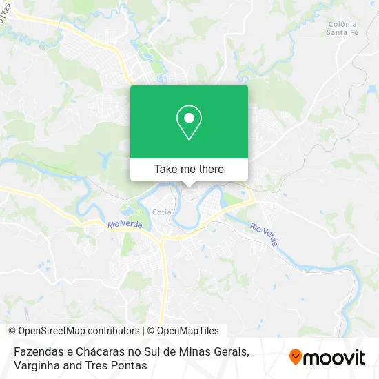 Fazendas e Chácaras no Sul de Minas Gerais map