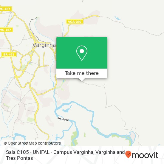 Mapa Sala C105 - UNIFAL - Campus Varginha