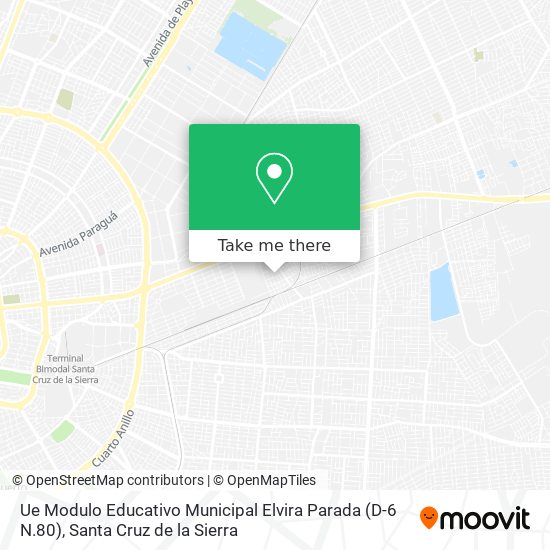 Mapa de Ue Modulo Educativo Municipal Elvira Parada (D-6 N.80)