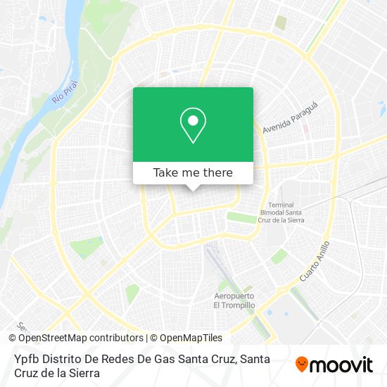 Ypfb Distrito De Redes De Gas Santa Cruz map