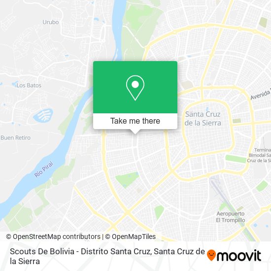 Scouts De Bolivia - Distrito Santa Cruz map