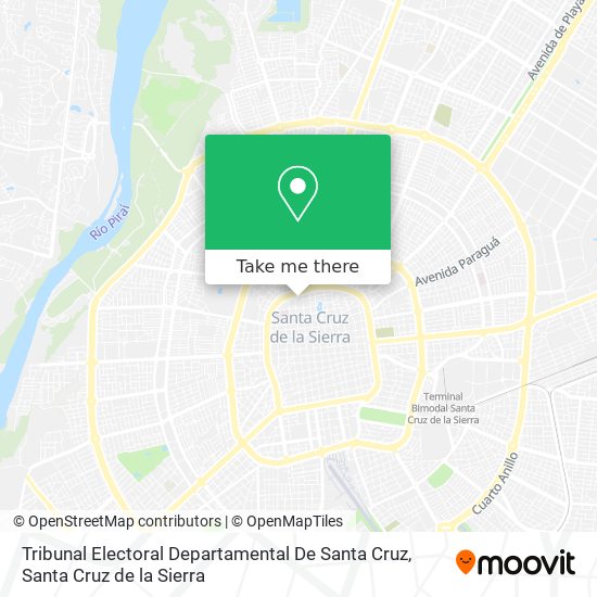 Tribunal Electoral Departamental De Santa Cruz map