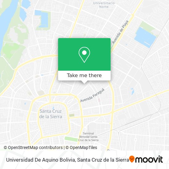 Universidad De Aquino Bolivia map