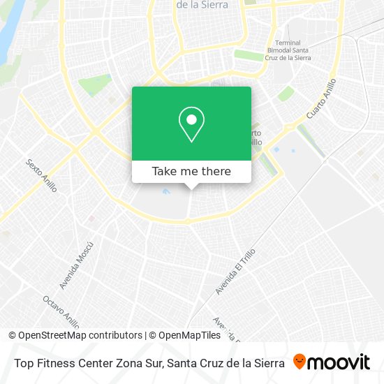 Top Fitness Center Zona Sur map