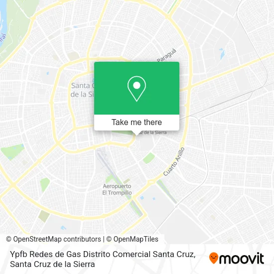 Ypfb Redes de Gas Distrito Comercial Santa Cruz map