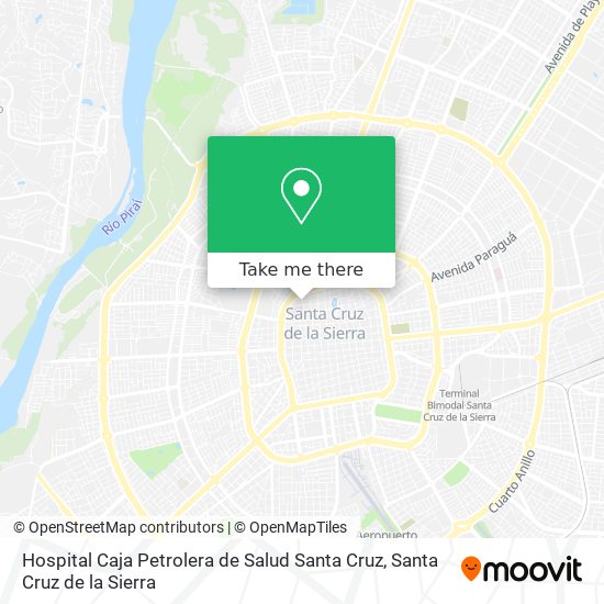 Mapa de Hospital Caja Petrolera de Salud Santa Cruz