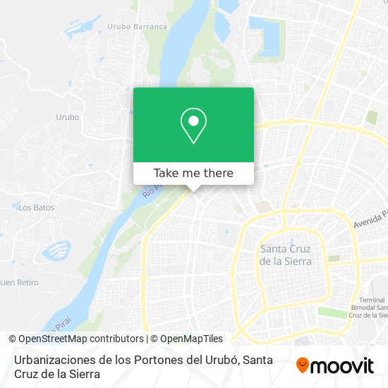 Mapa de Urbanizaciones de los Portones del Urubó