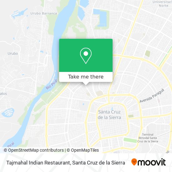 How to get to Tajmahal Indian Restaurant in Santa Cruz De La