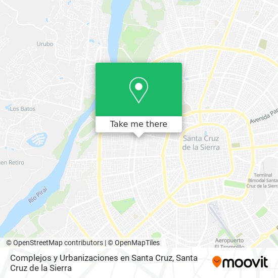 Complejos y Urbanizaciones en Santa Cruz map