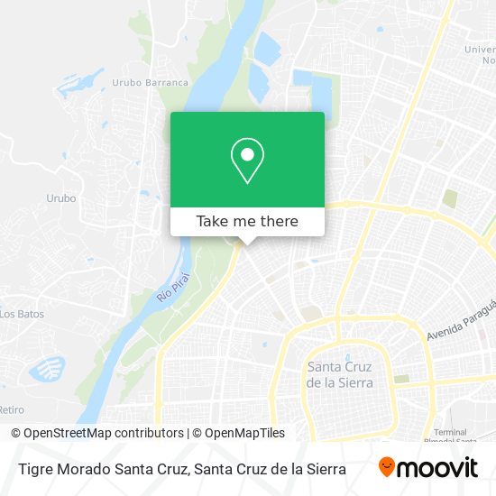 Tigre Morado Santa Cruz map