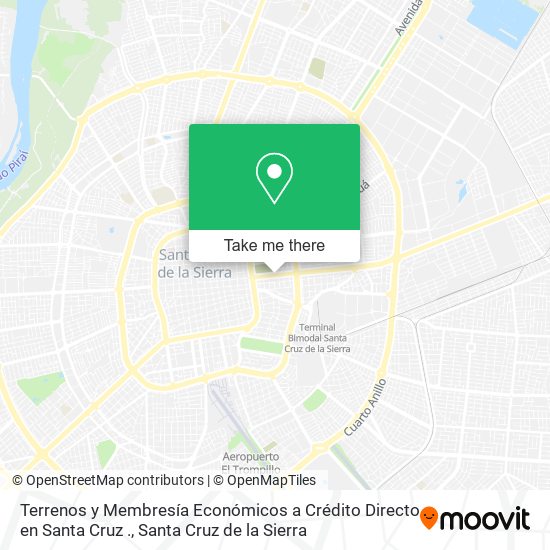 Terrenos y Membresía Económicos a Crédito Directo en Santa Cruz . map