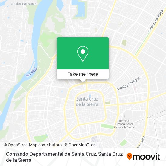 Comando Departamental de Santa Cruz map