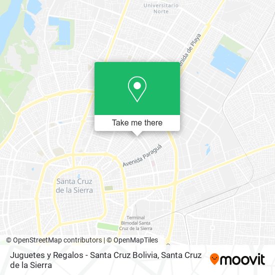 Juguetes y Regalos - Santa Cruz Bolivia map