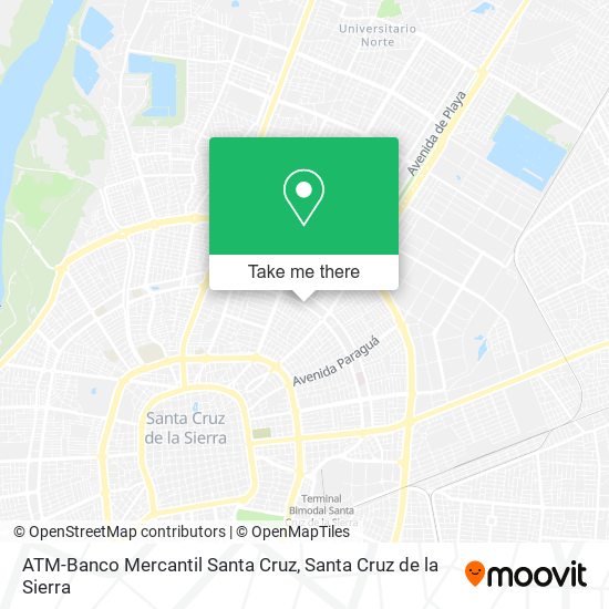 Mapa de ATM-Banco Mercantil Santa Cruz