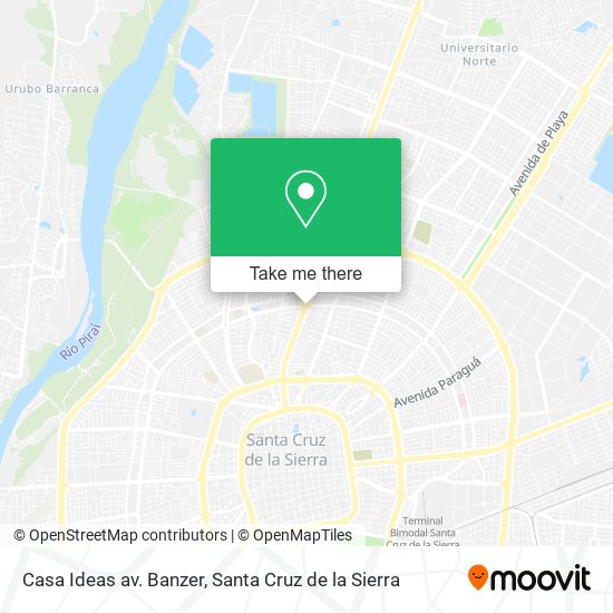 Mapa de Casa Ideas av. Banzer