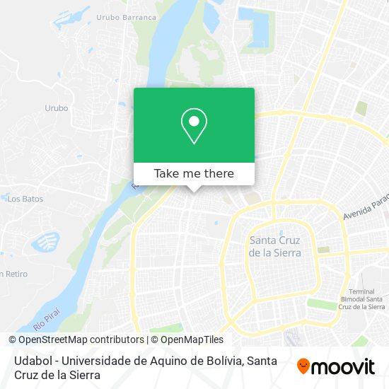 Udabol - Universidade de Aquino de Bolívia map