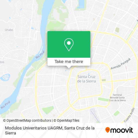 Modulos Univeritarios UAGRM map
