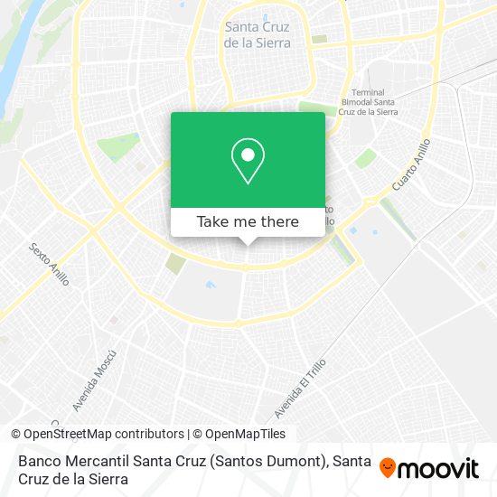 Mapa de Banco Mercantil Santa Cruz (Santos Dumont)