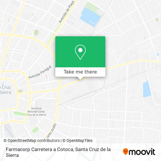 Mapa de Farmacorp Carretera a Cotoca