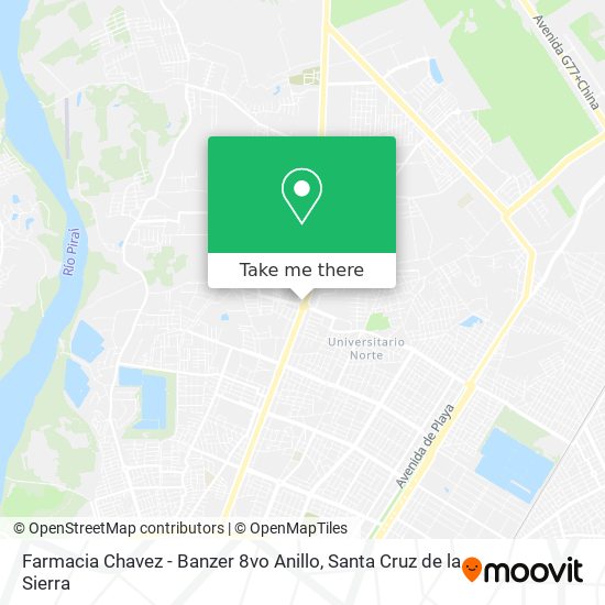 Farmacia Chavez - Banzer 8vo Anillo map