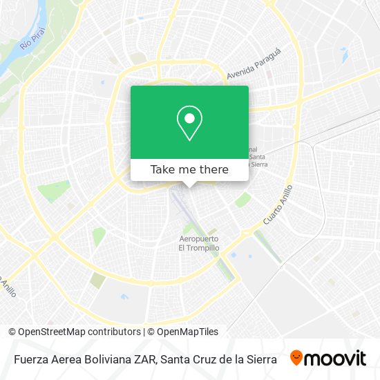 Fuerza Aerea Boliviana ZAR map