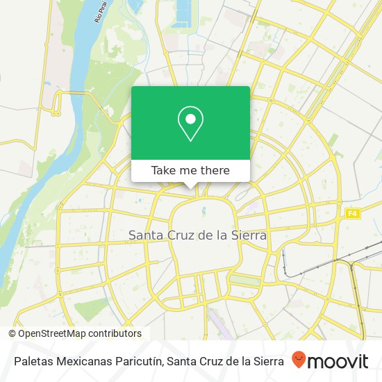 Mapa de Paletas Mexicanas Paricutín, Libertad UV-14, Santa Cruz de la Sierra