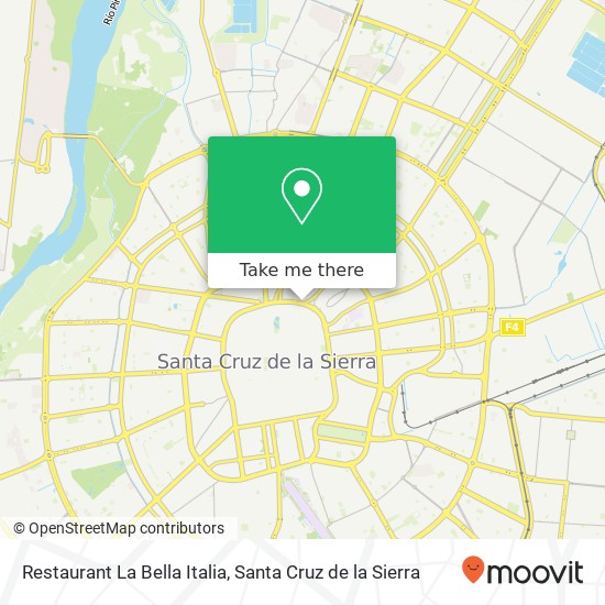 Mapa de Restaurant La Bella Italia, Avenida Uruguay UV-1, Santa Cruz de la Sierra