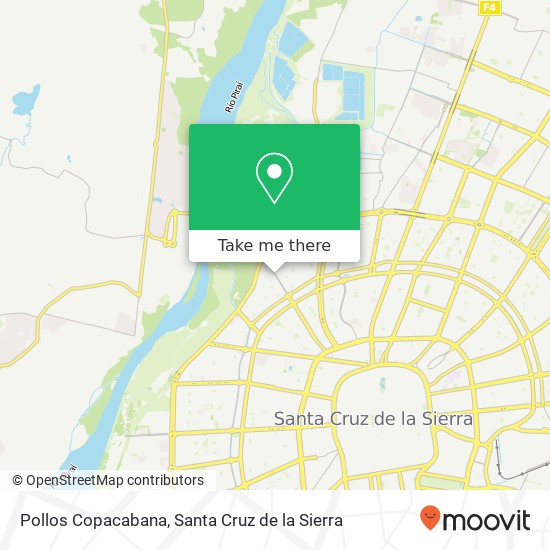 Mapa de Pollos Copacabana, Leigue Castedo UV-58, Santa Cruz de la Sierra