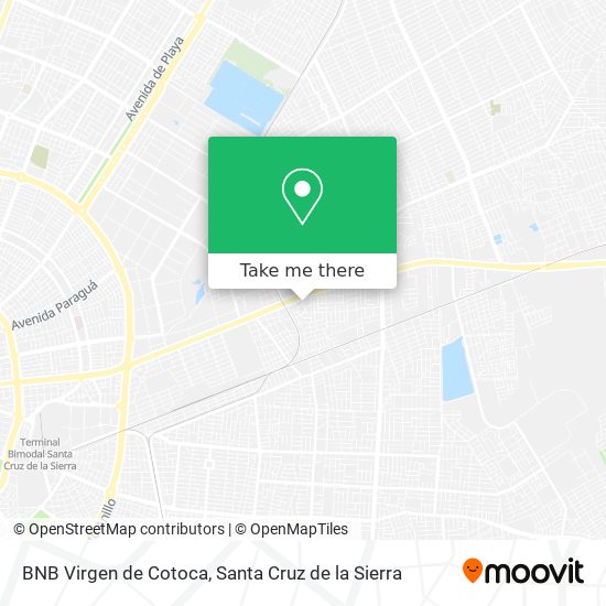 Mapa de BNB Virgen de Cotoca