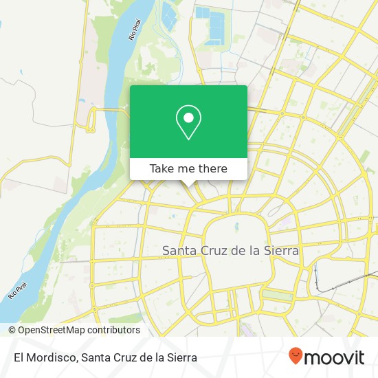 Mapa de El Mordisco, Calle 2 Este UV-34, Santa Cruz de la Sierra