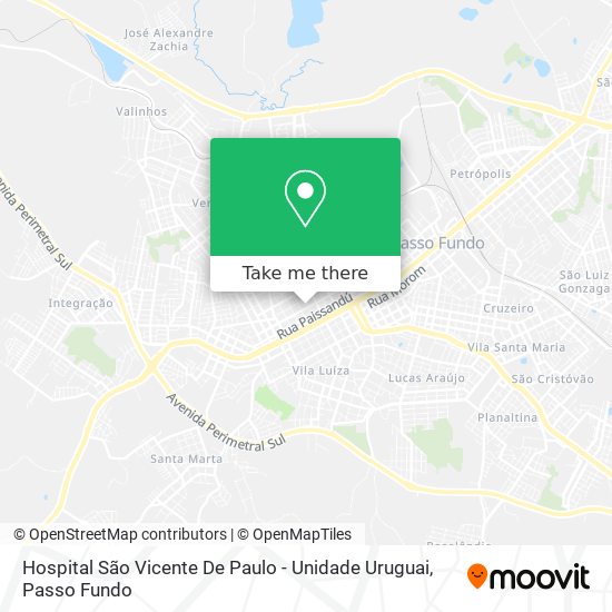 Mapa Hospital São Vicente De Paulo - Unidade Uruguai