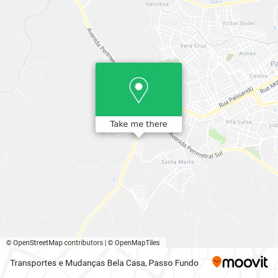 Mapa Transportes e Mudanças Bela Casa