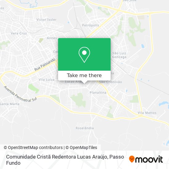 Mapa Comunidade Cristã Redentora Lucas Araújo