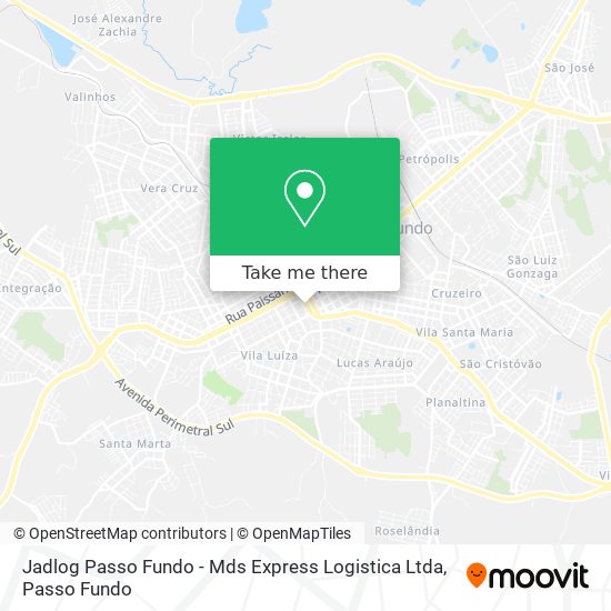 Mapa Jadlog Passo Fundo - Mds Express Logistica Ltda