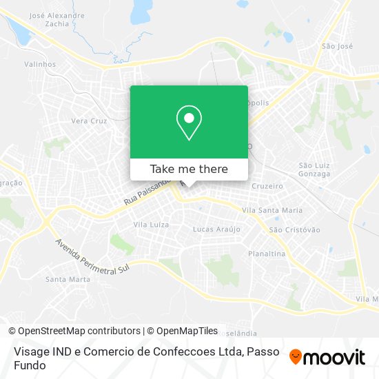 Visage IND e Comercio de Confeccoes Ltda map